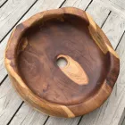 Modern Countertop Washbasin in Natural Polished Natural Teak - Zino Viadurini