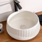 Round Countertop Washbasin Made of Cement and Resin - Ibisco Viadurini