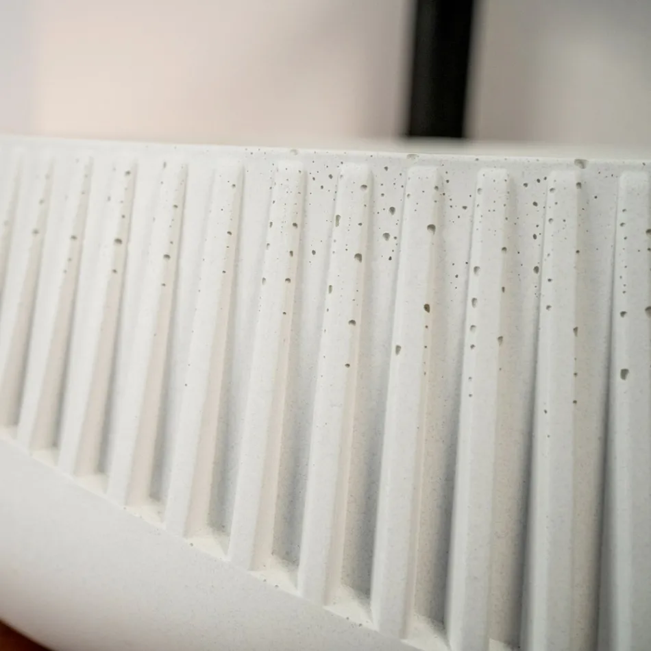Round Countertop Washbasin Made of Cement and Resin - Ibisco Viadurini