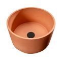 Round Countertop Washbasin Made of Mali Orange Terrazzo - Azalea