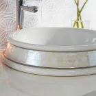 Semi-recessed bathroom sink made of Fire Clay Made in Italy - Erasmo Viadurini