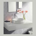 Semi-recessed bathroom sink made of Fire Clay Made in Italy - Erasmo