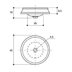 Semi-recessed designer washbasin in hand-painted fire clay produced in Italy, Manilo Viadurini