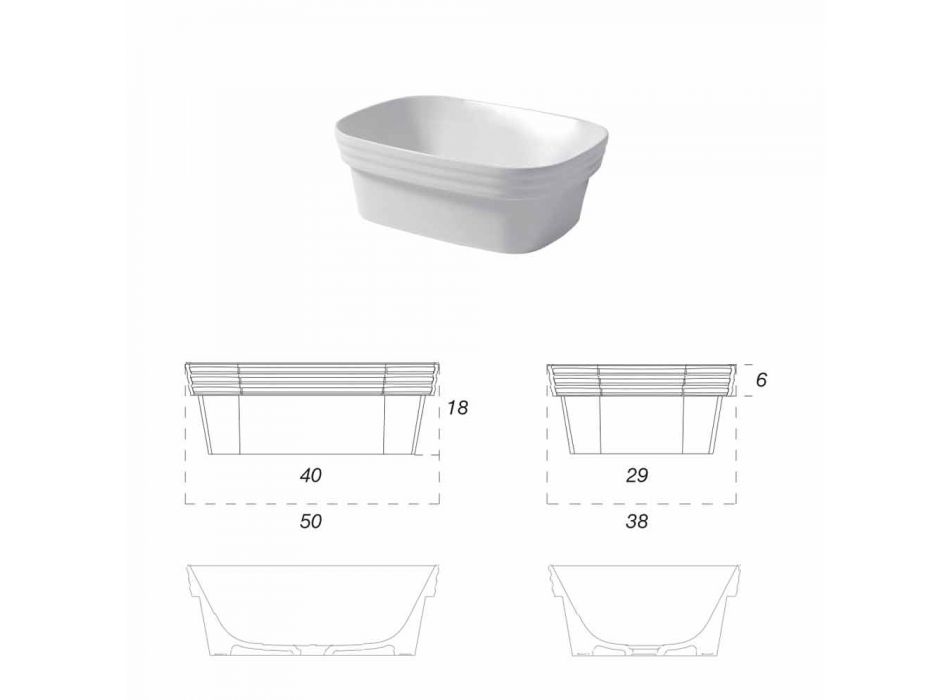 Semi-recessed Washbasin in White or Colored Ceramic by Trabia Design Viadurini