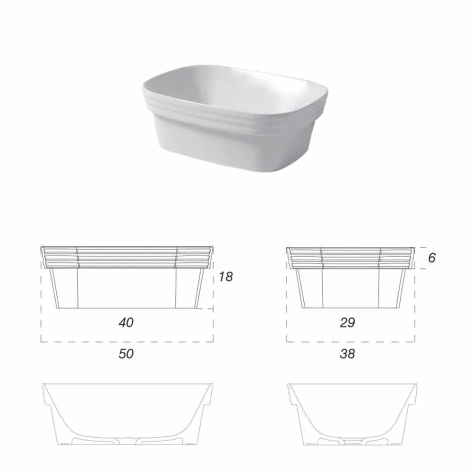 Semi-recessed Washbasin in White or Colored Ceramic by Trabia Design Viadurini