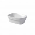 Semi-recessed design sink in white or colored ceramic Trabia