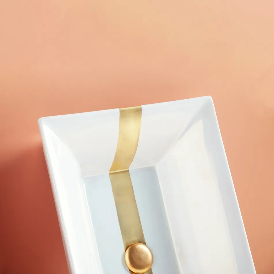 Semi-recessed washbasin in Fire Clay of Different Finishes Made in Italy - Ultima Viadurini