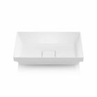 Semi-recessed Washbasin in White Resin with Modern Design Drain Cover - Gelataro Viadurini