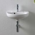 Classic Design White Ceramic Single-Hole Wall-Hung Sink - Silica