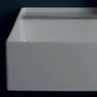 Modern design suspended ceramic washbasin Sun 60x45 cm, made in Italy Viadurini