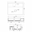 Modern design suspended ceramic washbasin Sun 60x45 cm, made in Italy Viadurini