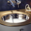 Baroque undertop sink in fire clay and platinum made in Italy, Egeo
