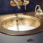 Undermount sink in fire clay and gold handmade in Italy, Aegean Viadurini
