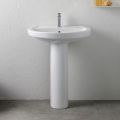 Classic Design White Ceramic Single-Hole Pedestal Sink - Silica