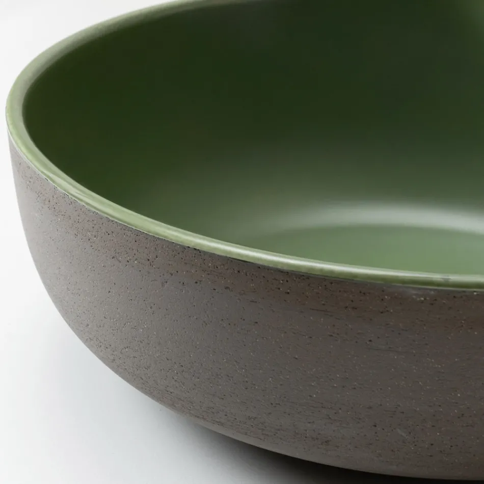 Countertop Washbasin in Dark Raku Made in Italy - Drip Viadurini