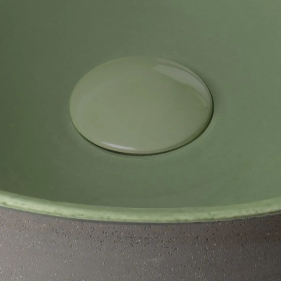 Countertop Washbasin in Dark Raku Made in Italy - Drip Viadurini