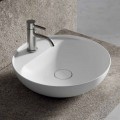 Round Countertop Washbasin in Ceramic Made in Italy for the Bathroom - Omarance