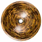 Round countertop washbasin in Pollon tiger eye stone Viadurini