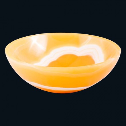 Countertop washbasin in orange onyx stone Aris Viadurini