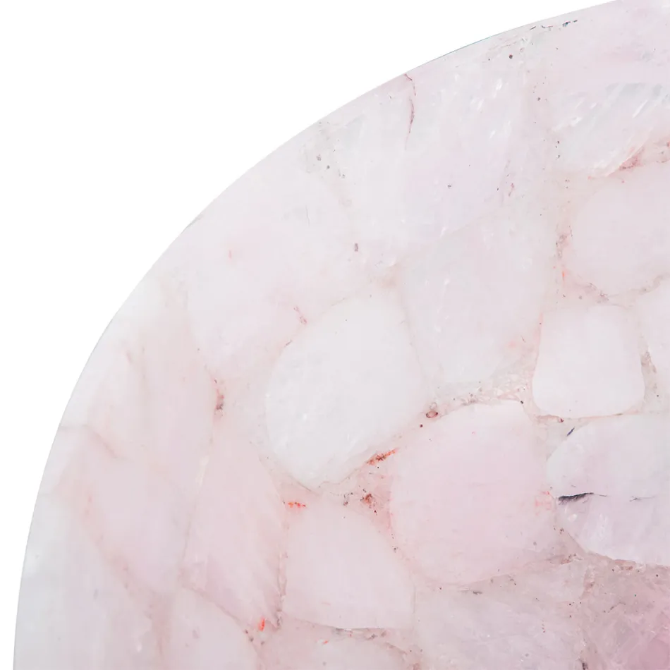 Paloma countertop washbasin handmade of rose quartz, unique piece Viadurini