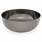 Round modern countertop washbasin in nickel metal Loano Viadurini