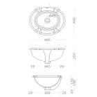 Classic circular built-in sink in porcelain made in Italy, Santiago  Viadurini