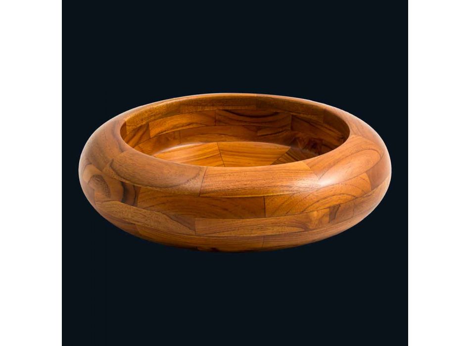 Leon round teak washbasin, one piece Viadurini