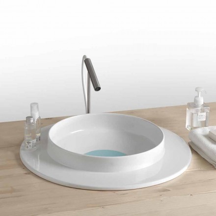 Round sink bathroom in modern design ceramic Kathy Viadurini