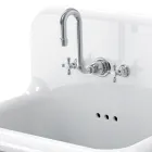 Vintage Wall-Mounted Double Basin Washbasin in Gray Ceramic - Jack Viadurini