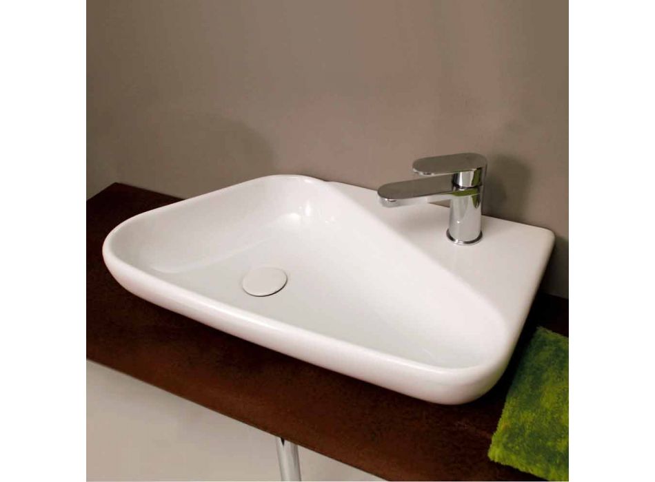 Countertop washbasin / design ceramic made in Italy Sheyla Viadurini