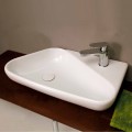 Wall-mount / countertop ceramic hand basin Sheyla, made in Italy