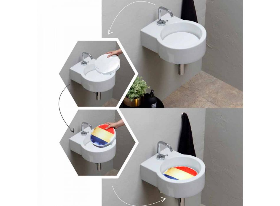 Countertop design washbasin / suspension made in Italy Tor Viadurini