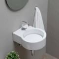 Wall-mount / countertop round ceramic hand basin Tor, made in Italy