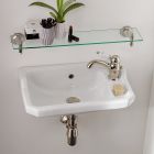 Suspended Handwashbasin in Classic Design Ceramic, Made in Italy - Nausica Viadurini