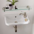 Suspended Handwashbasin in Classic Design Ceramic, Made in Italy - Nausica