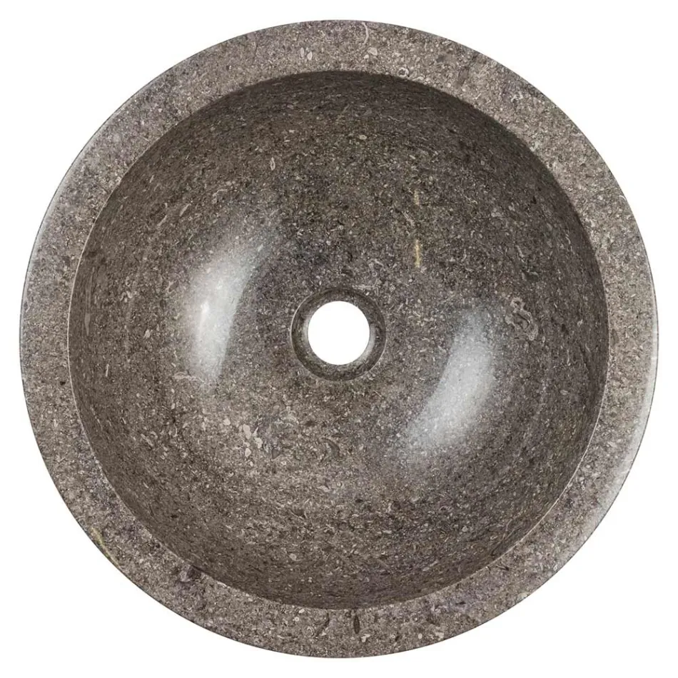 Circular countertop sink in handmade marble, Bucine Viadurini