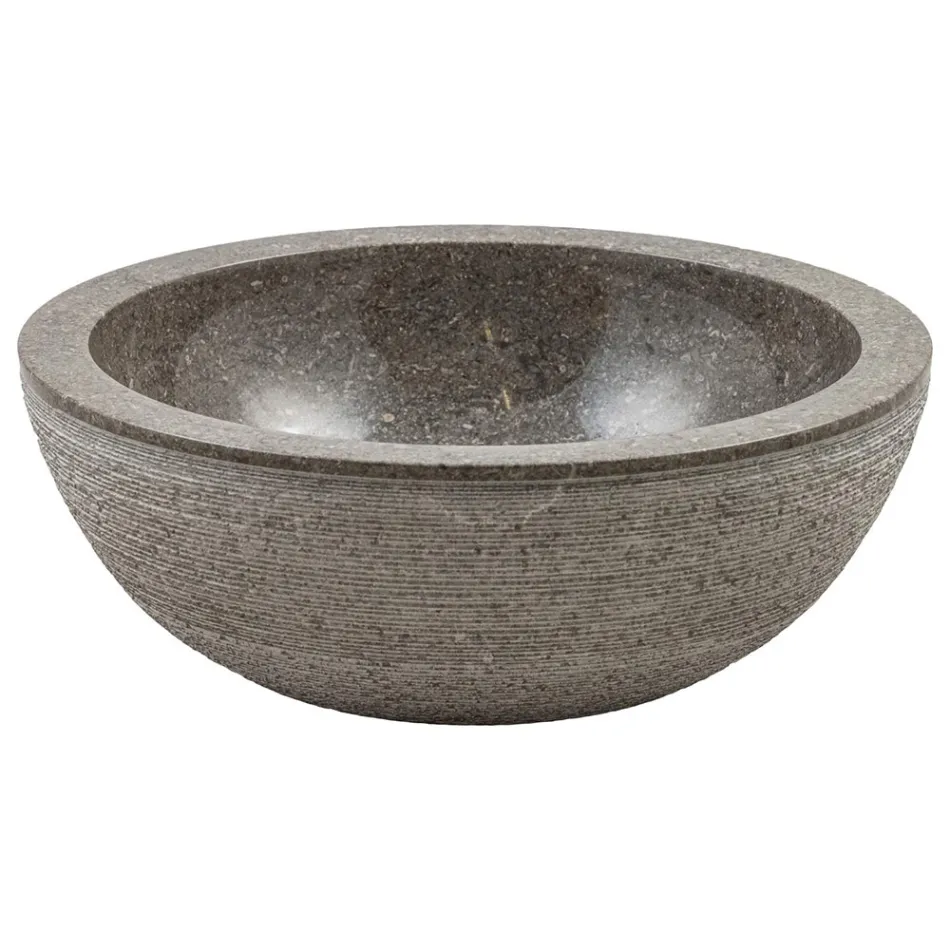 Circular countertop sink in handmade marble, Bucine Viadurini