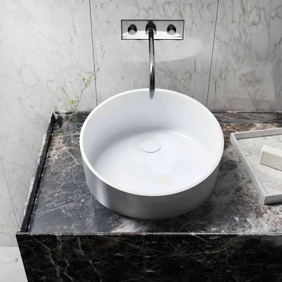 Free standing freestanding circular sink made in Italy, Dubino Viadurini