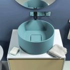 Round design countertop washbasin produced in Italy, Forino Viadurini