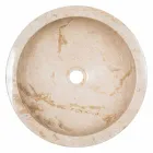 Countertop circular design washbasin in white marble, Budoni Viadurini