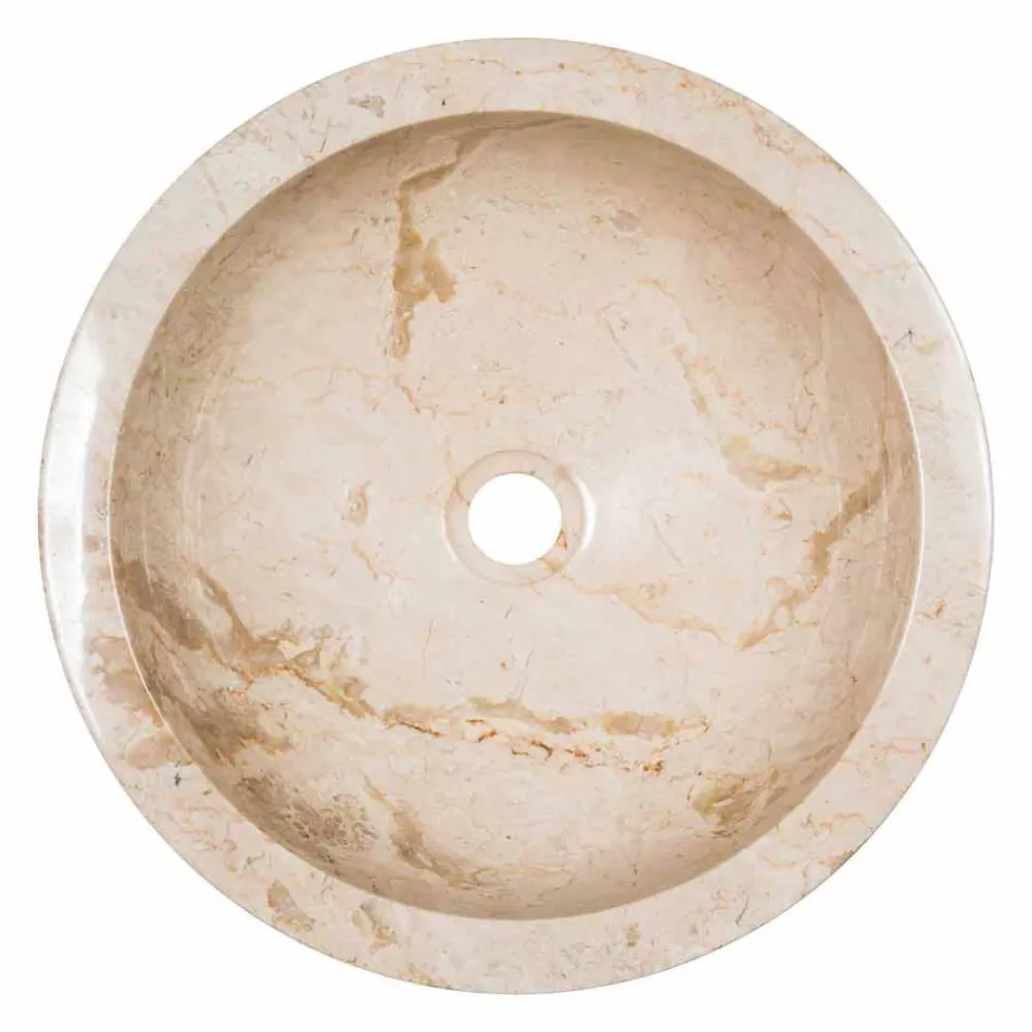 Countertop circular design washbasin in white marble, Budoni Viadurini