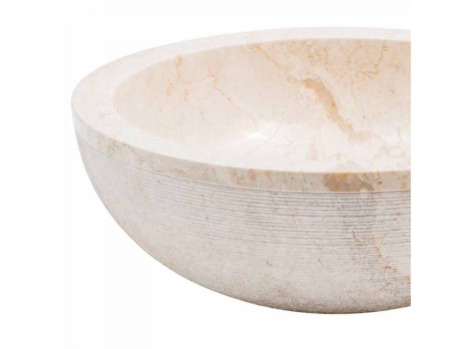 Countertop circular design washbasin in white marble, Budoni Viadurini