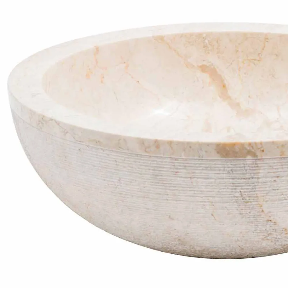 Countertop circular design washbasin in white marble, Budoni Viadurini