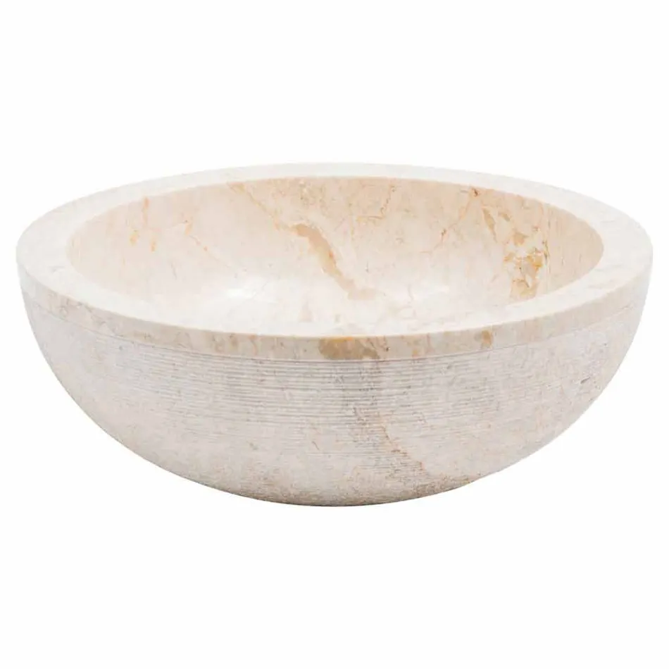 Countertop circular design washbasin in white marble, Budoni Viadurini