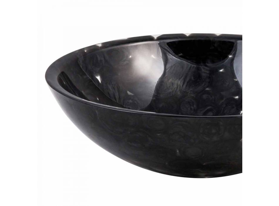 Countertop design sink handmade in black resin, Bultei Viadurini