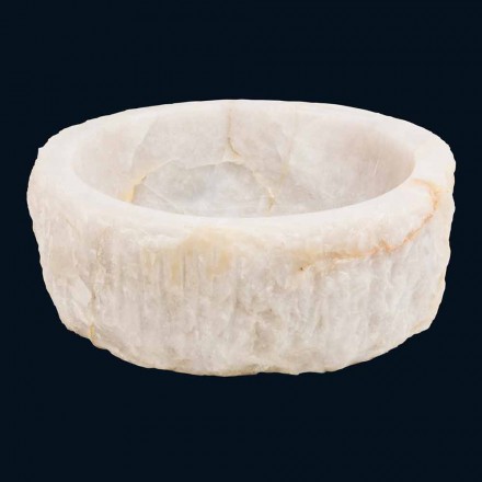 Design countertop washbasin in Rune quartz crystal, unique piece Viadurini
