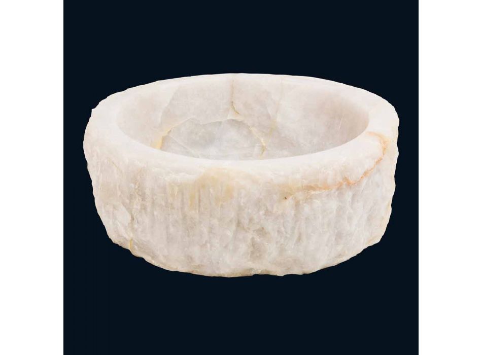 Design countertop washbasin in Rune quartz crystal, unique piece Viadurini