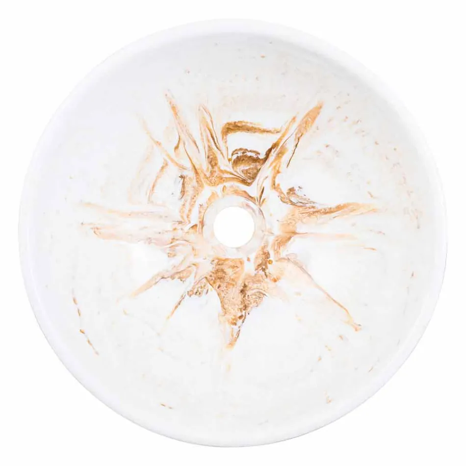 Design Support Washbasin in Golden Resin - Dogliola Viadurini