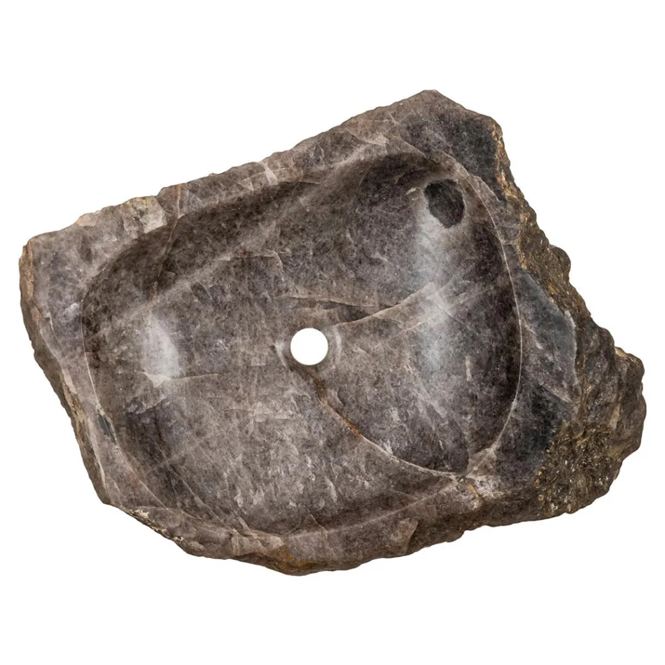 Handmade countertop sink in smoky quartz stone, Vigasio Viadurini