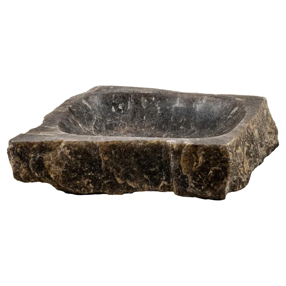 Handmade countertop sink in smoky quartz stone, Vigasio Viadurini